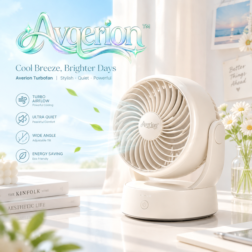 Avqerion™ Cream Turbo Air Circulator Fan — main design